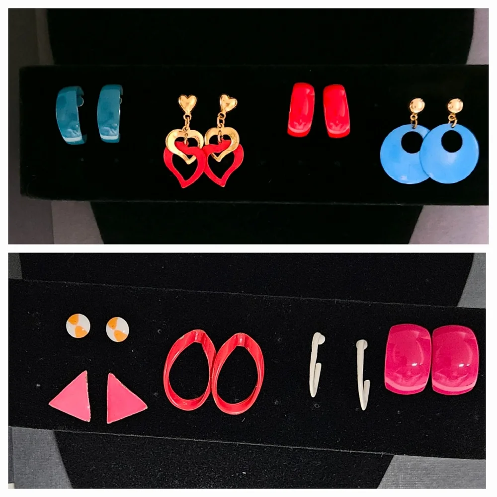 Vintage 80s/90s Costume Earrings LOT of 9 pairs